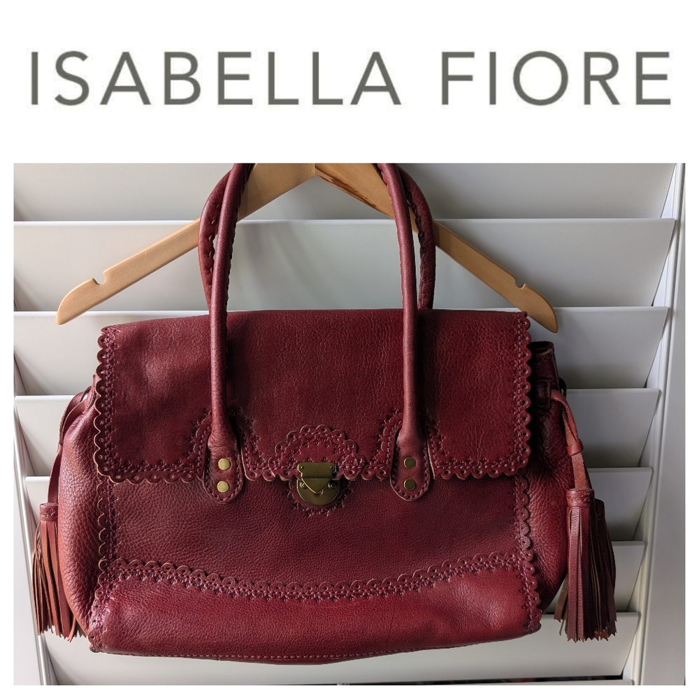 Isabella Fiore tote red Casablanca Tassel leather bag